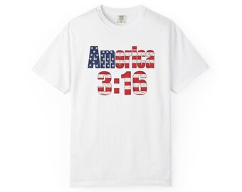 America 3:16 Patriotic Wrestling Shirt | USA Flag Graphic Tee | Funny 4th of July Shirt