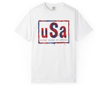 Camiseta de graffiti de EE. UU. / Camiseta de estilo urbano patriótico / Orgullo estadounidense rojo, blanco y azul / Varios colores