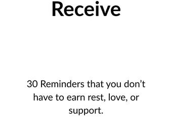 Self-Worth Reflection Cards | Learning to Receive (Digital Download)
