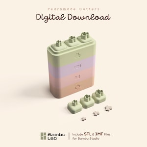 Cortadores de arcilla Clover Micro / Juego de cajas apilables / Archivos digitales STL y 3MF / 3 tamaños