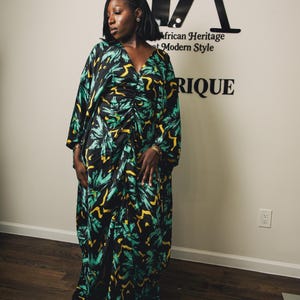 free long dresses for ladies Bazinriche African Women Clothing O-neck Cotton Robe Long Dresses Free Head Scarf Lady Maxi Size, Women's, Size: Small-USA6