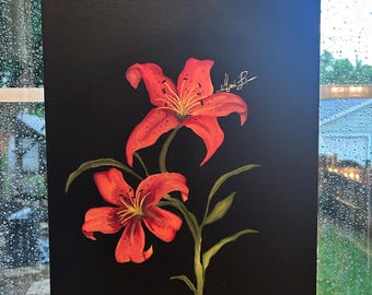 Lily flower painting