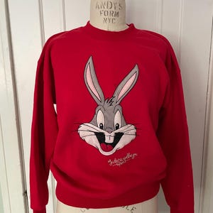 Vintage 90’s Bugs Bunny Sweatshirt / Red Pullover Looney Toons