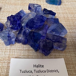 Natural Blue Halite Crystal | Raw Halite from Tuzluca Turkey | Intuitively Chosen Mineral Specimen | Choose Your Size