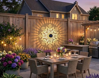 Luci solari da recinzione Aura Blossom (confezione da 2): luci da parete in metallo impermeabili per giardino, patio e scalini