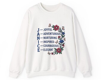 Janice Acrostic Floral Sweatshirt | Name Meaning Crewneck