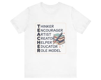 Teacher Acrostic Tee | Thinker Encourager Artist Creator Helper Educator Role Model