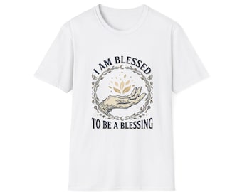 I Am Blessed hand illustration T-Shirt | faith inspirational scripture