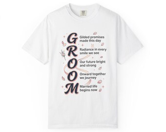 GROOM Vertical Poem T-Shirt | Wedding Typography Tee