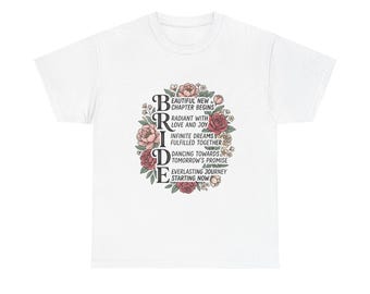 Bride Floral Typography T-Shirt | Bridal Wedding Tee