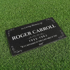 Lápide de granito personalizada | Placa memorial personalizada | Lápide para cemitério | Pedra comemorativa gravada | Opção de design em branco e cinza