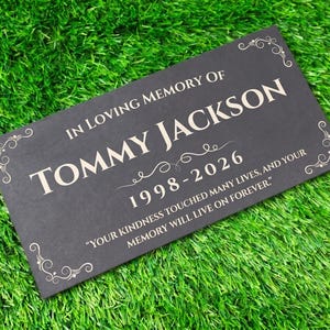 Personalized Granite Memorial Plaque, Custom Engraved Grave Marker Stone