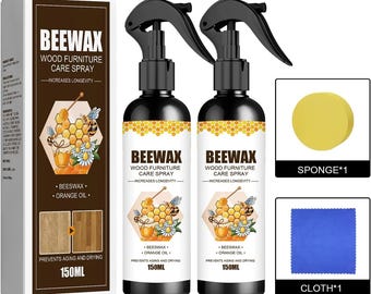 Möbelvårdsspray med naturligt bivax, originalt bivaxrengöringsmedel och polermedel, 150 ml, 2-pack
