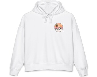 Golden Coast Kalifornien Sonnenuntergang Palme Kapuzenpullover | Strandbrandung Grafik