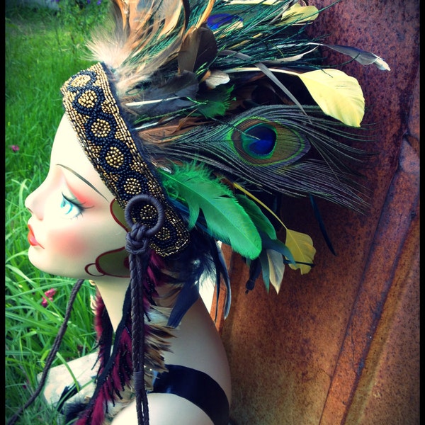 tribal feather headdress