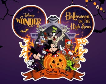 Custom Halloween Cruise Magnet, On The High Seas 2026 Magnet, Cruise Door Decor, Disney Wish Dream Fantasy Magic Wonder, Halloween Gift