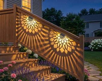 Apliques LED solares impermeables para exteriores con forma de pétalo de loto / Decoración para exteriores (Juego de 4)