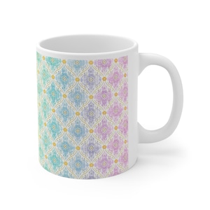 Pastel Boho Tile Pattern Mug | Ceramic 11oz