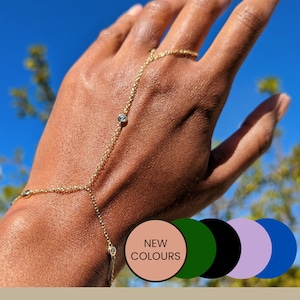 Trifecta Gold, Silver or ROSE gold hand chain, wedding bracelet, bridesmaid jewelry, bridal jewelry, wedding jewelry, gold slave bracelet
