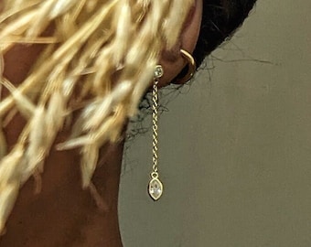 14k Gold Teardrop Dangle Earrings: Hypoallergenic Bridal Jewelry