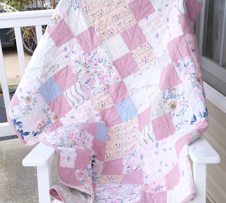 Floral Rag Quilt You pick the size