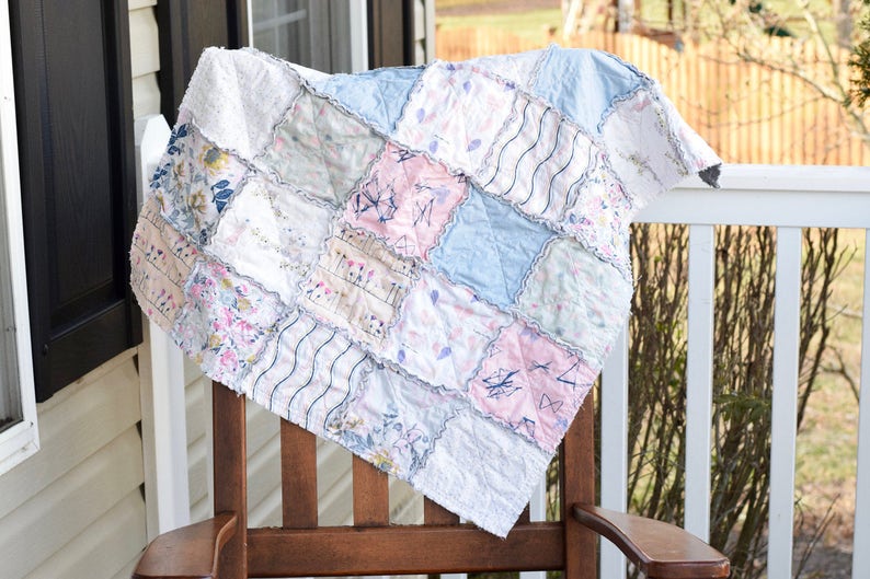 Floral Rag Quilt You pick the size