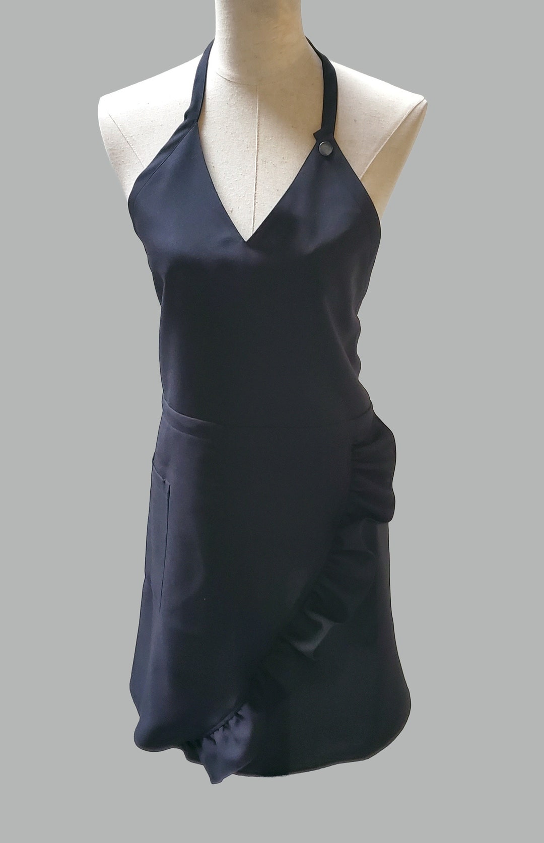 Apron Vneck Ruffle Etsy