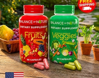 Natures Fruits & Veggies BALANCE Na Dietary Supplement (2 Pack 90 Capsules each) USA