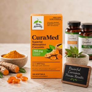 Terry Naturally CuraMed 750mg - Antioxidant Supplement 120 CT Exp 2028