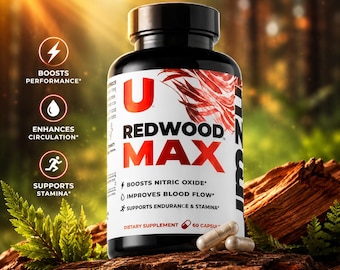 Suplemento dietético Redwood Max para aumentar el óxido nítrico, 60 cápsulas, envío rápido a EE. UU.