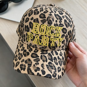 Custom Puff Print Leopard Baseball Cap, Personalized Text Y2K Trucker Hat