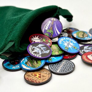 Set de contadores de habilidad de MTG con temática de las Tortugas Ninja TMNT - (28 contadores)