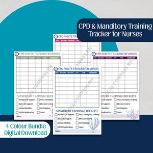 CPD und Obligatorische Trainings-Tracking-Vorlage für Krankenschwestern | Digitaler Download des Kontinuierlichen Professionellen Entwicklungs-Aufzeichnung für das medizinische Personal