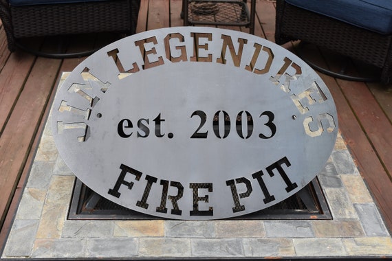 Metal Custom Made Fire Pit Signs To Your Name And Year Etsy