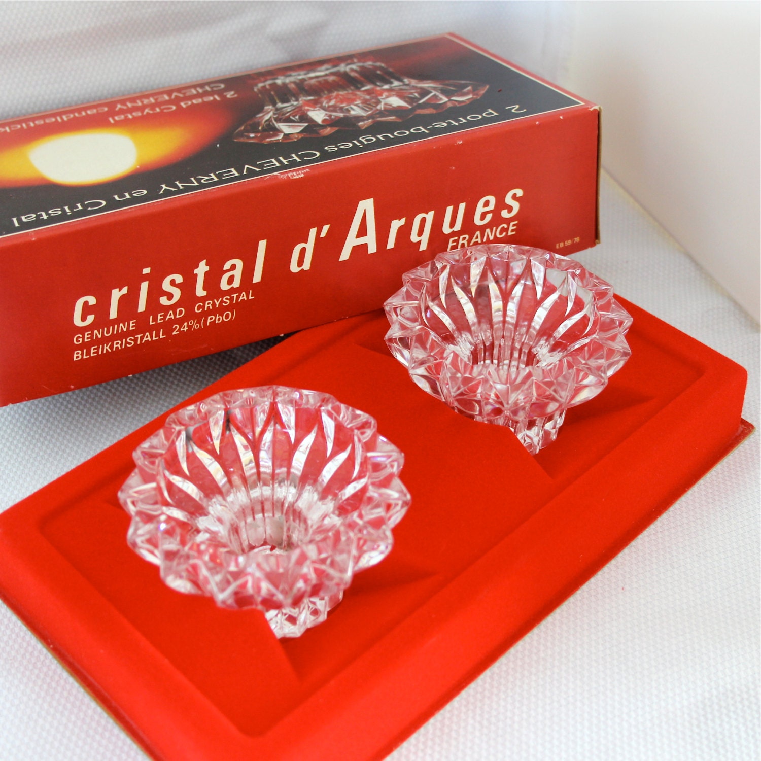 Vintage Cristal D' Arques 2 lead crystal candle holders Etsy