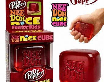 Dr Pepper Nee Doh Nice Cube Squishy Toy, Stress Relief Fidget Sensory Squeeze