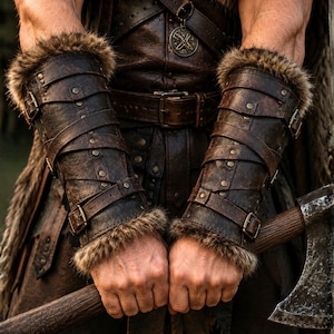 Vikinga läderrustningar, pälsarmsskydd, nordiska krigarrustningar, medeltida läderrustningar, lajvarmsskydd, vikingadräkttillbehör