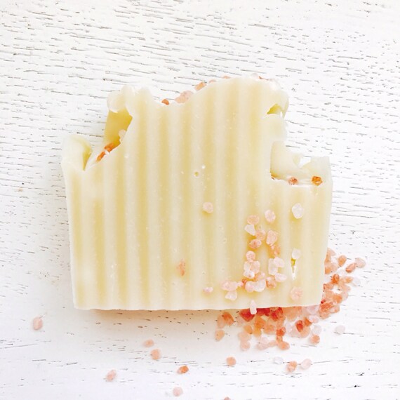 Eucalyptus Peppermint Organic Coconut Milk Soap with Pink Himalayan Salt - Pink - vegan soap - natural soap - homemade