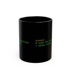 Cybersecurity Coffee Mug | Command Line Terminal Mug | Programmer Gift | Hacker Mug | IT Professional Gift | Sysadmin | Black