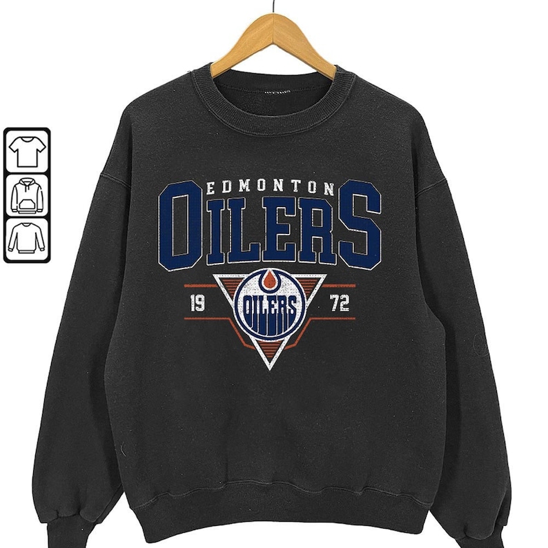 Retro Edmonton Oilers Shirt, Crewneck Edmonton Oilers Sweatshirt