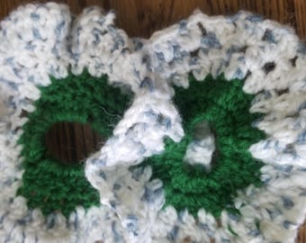 Handmade crochet hair scrunchies from Sustainable / Ethically sourced & GOTS certified (the gold standard for organic cotton).