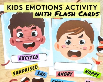 Emotions Activity: Boy Version, Preschool Learning (Digital Download)