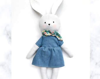 Bunny Doll Sewing Pattern with Dress and Scarf (PDF Pattern)