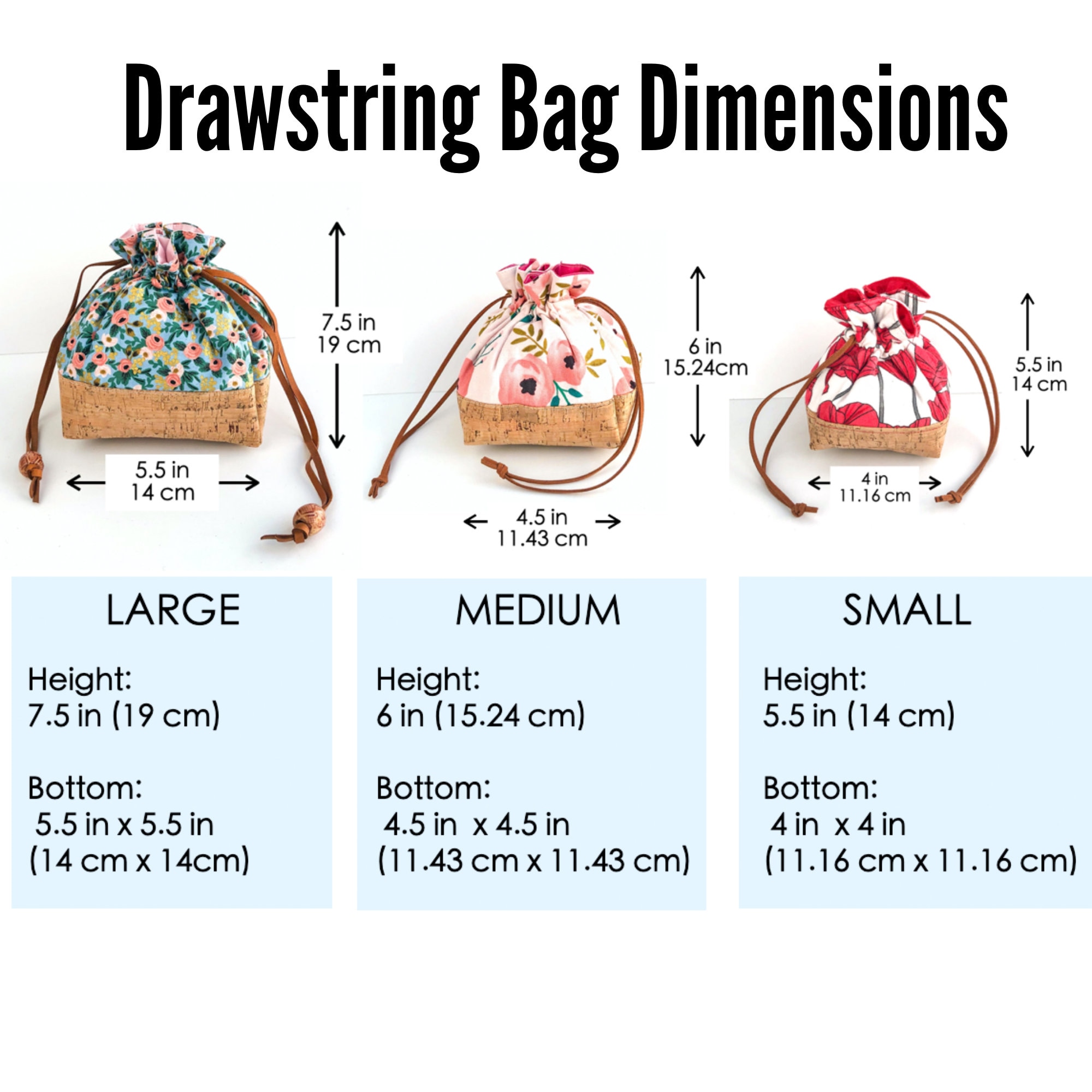 How to Make a Very Easy Drawstring Bag (Free Pattern in 4 Sizes) -  MindyMakes