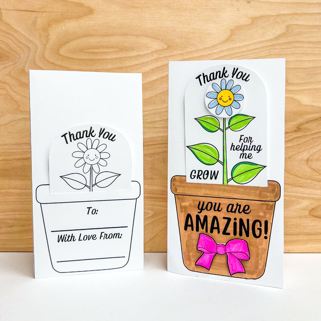 Printable Teacher Appreciation Coloring Card INSTANT DOWNLOAD Thank You ...