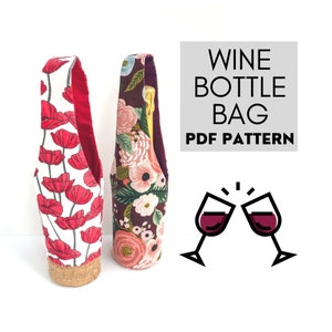 Round-Bottom Wine Bag PDF Sewing Pattern | Wine Tote | 2 Versions | Instant Download |