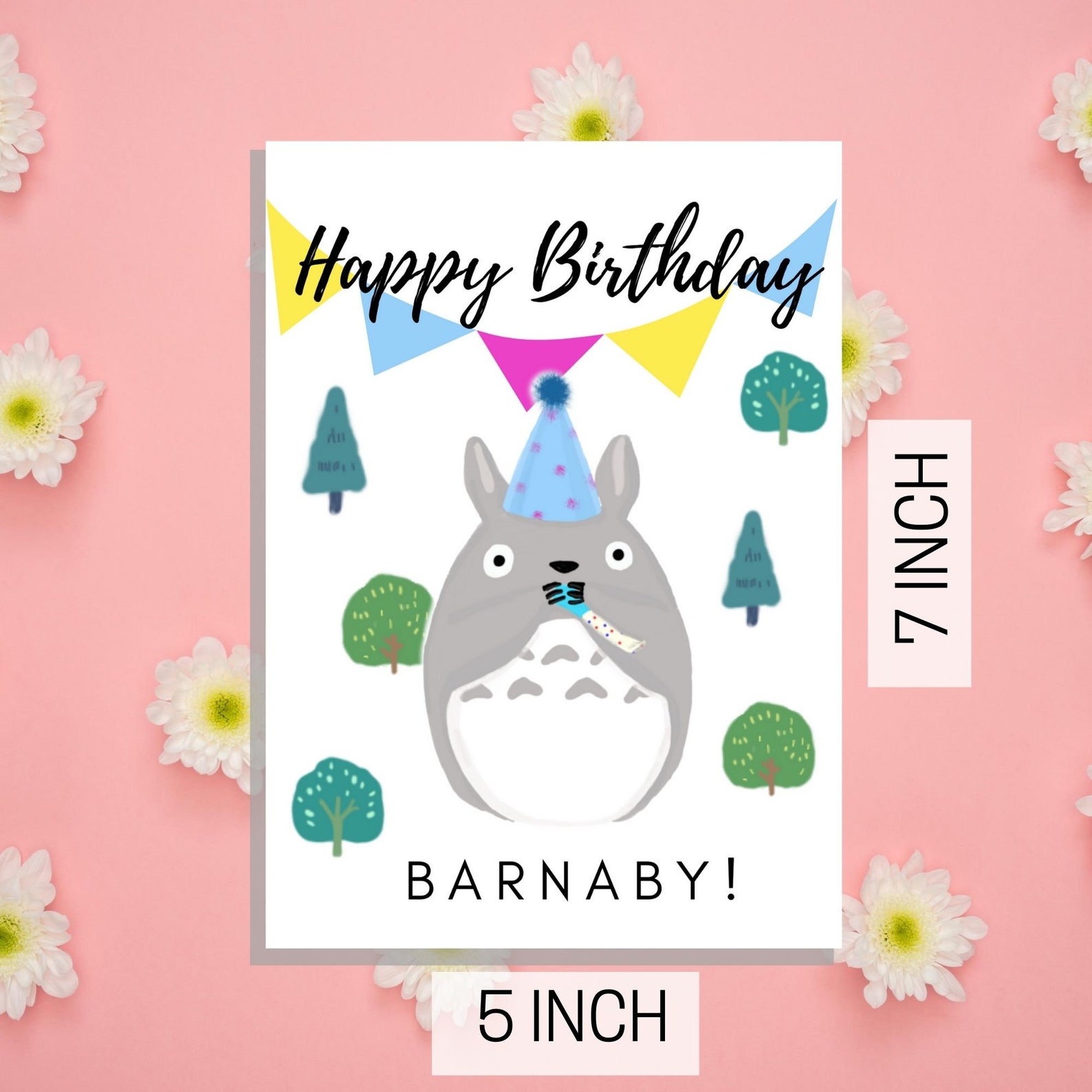 CUSTOM Totoro Birthday Card with envelope INSTANT DOWNLOAD | Etsy