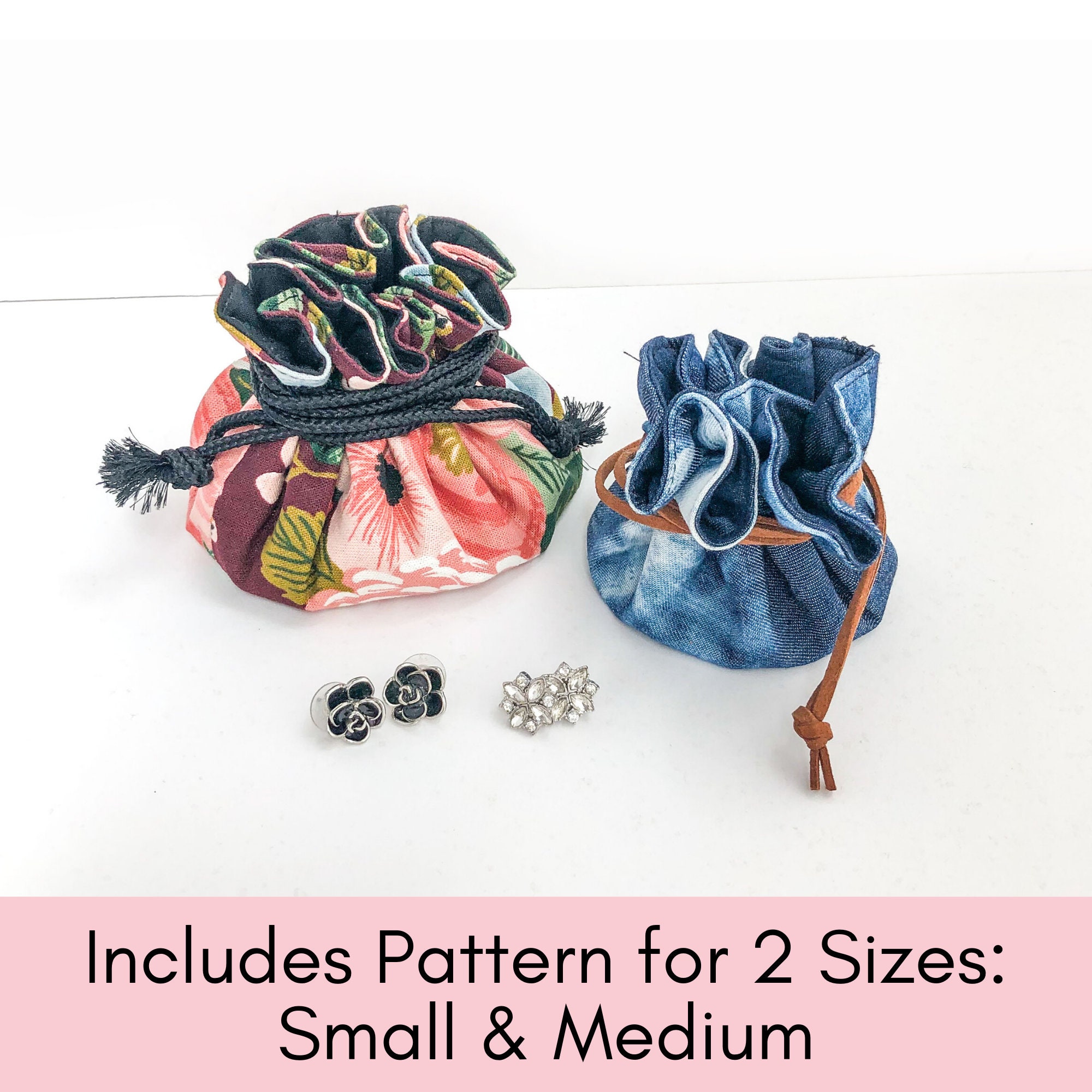 Jewelry Bag PDF Sewing Pattern 2 Sizes Instant Download Etsy