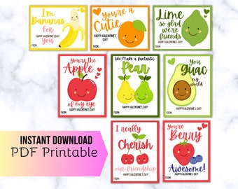 PRINTABLE Valentine Cards | Instant Download | Digital PDF Classroom Valentine Favor Tags