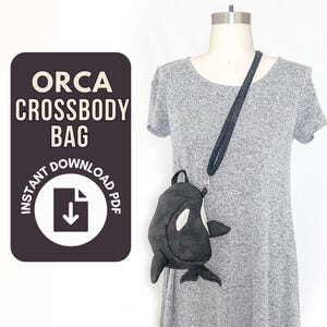 Whale Orca Crossbody Bag PDF Sewing Pattern. Instant Download